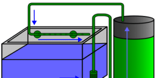 Types of filtration in aquaria Filter basic scheme